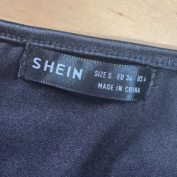 SHEIN Silky Black Lace Bra Crop Corset Style Top Size Small Satiny - Picture 6 of 7